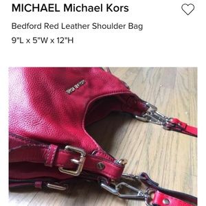 Micheal Kors Bedford red leather shoulder bag